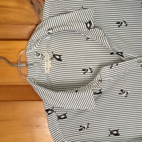 JANE & DELANCEY* 100% rayon long sleeve button down shirttail hem blouse w/ - Picture 8 of 11